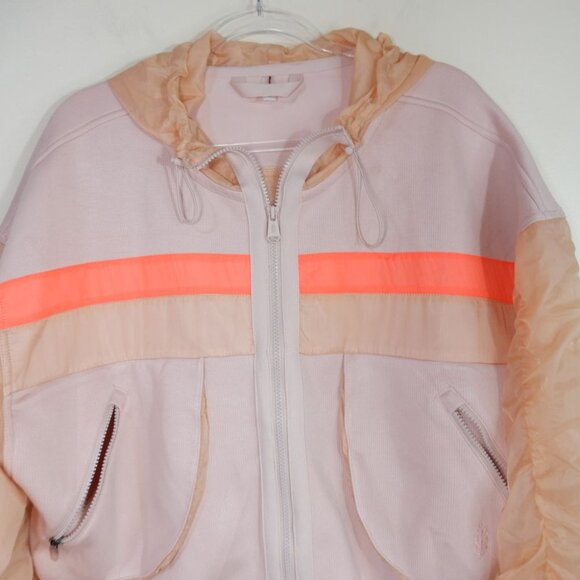 FREE PEOPLE MOVEMENT Summer Breeze Sweat Hoodie Crop Jacket Windbreaker M Pink - Picture 6 of 10